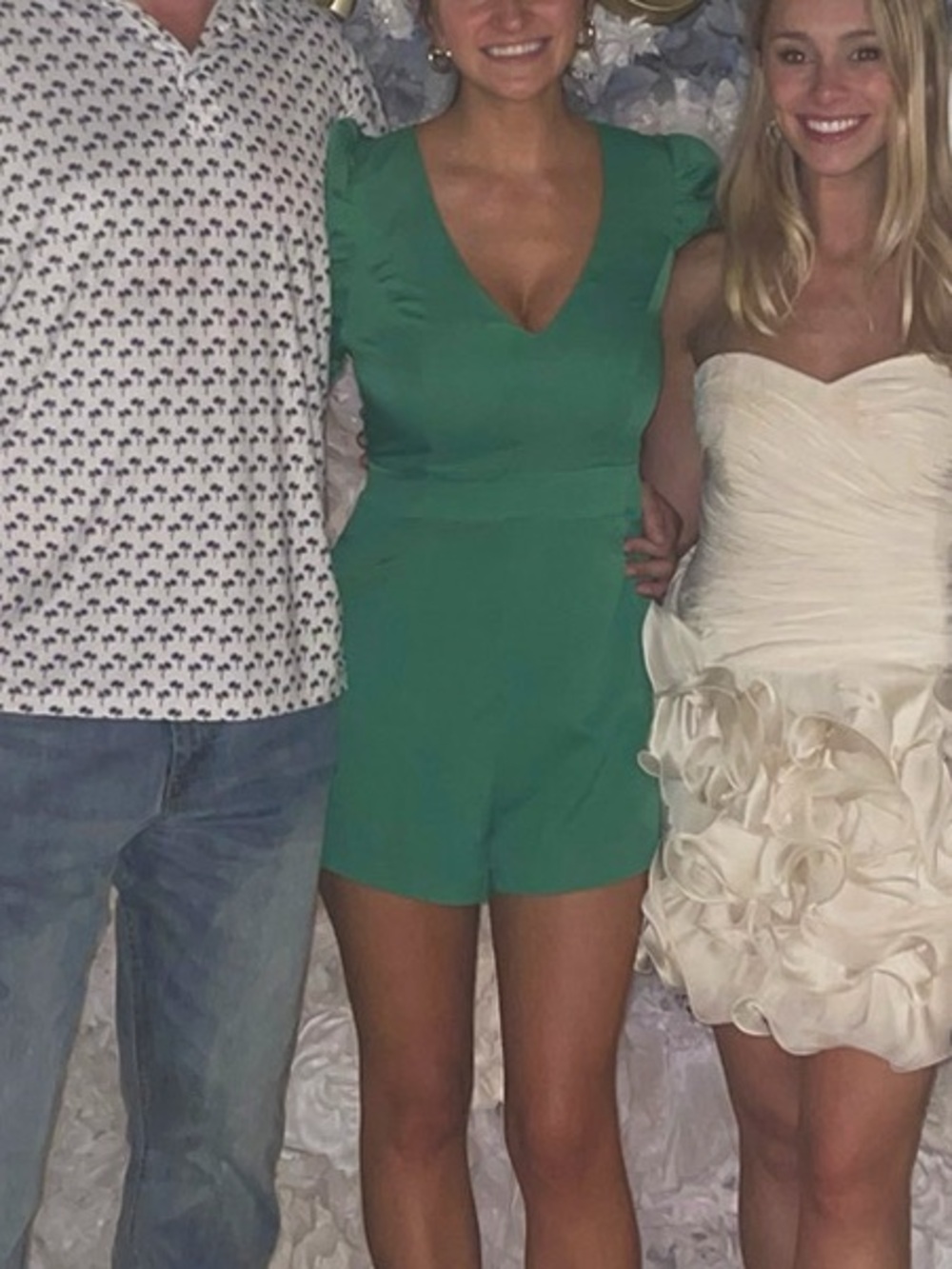 DO+BE Green V-Neck Short Sleeve Romper